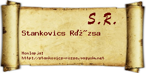 Stankovics Rózsa névjegykártya